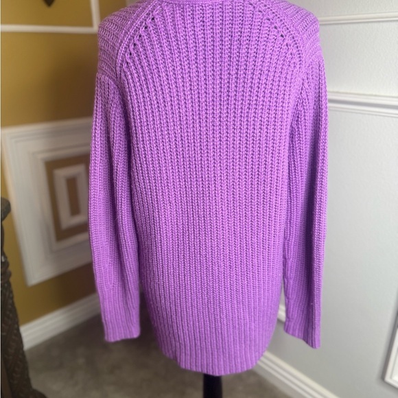 VINCE. 
Sculpted Sleeve Cardigan - Lavender Knit Women's Sweater - Picture 10 of 11